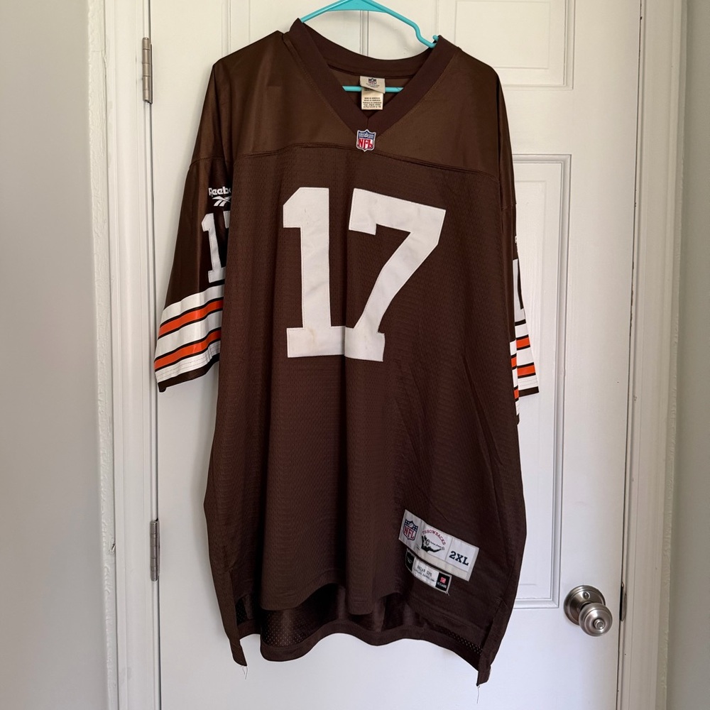 Reebok NFL Brian Sipe #17 Cleveland Browns Throwback Jersey Men’s 2XL Stitched